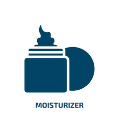 moisturizer icon from beauty collection. Filled moisturizer, skin, cosmetic glyph icons isolated on white background. Black vector moisturizer sign, symbol for web design and mobile apps