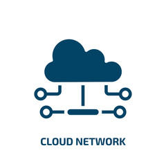 cloud network icon from computer collection. Filled cloud network, network, technology glyph icons isolated on white background. Black vector cloud network sign, symbol for web design and mobile apps