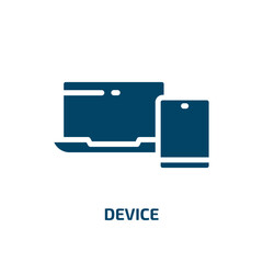 device icon from computer collection. Filled device, computer, technology glyph icons isolated on white background. Black vector device sign, symbol for web design and mobile apps