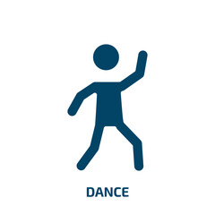 dance icon from arcade collection. Filled dance, man, people glyph icons isolated on white background. Black vector dance sign, symbol for web design and mobile apps