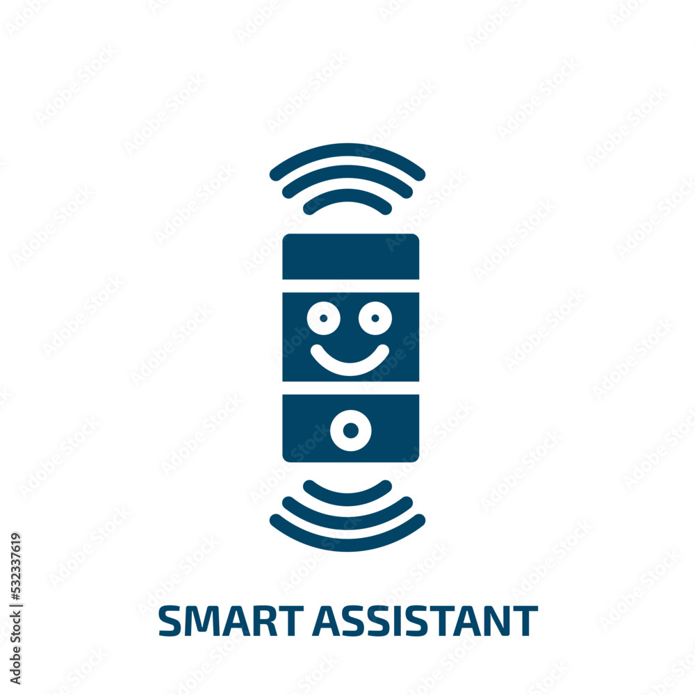 Poster smart assistant icon from general collection. filled smart assistant, smart, digital glyph icons iso