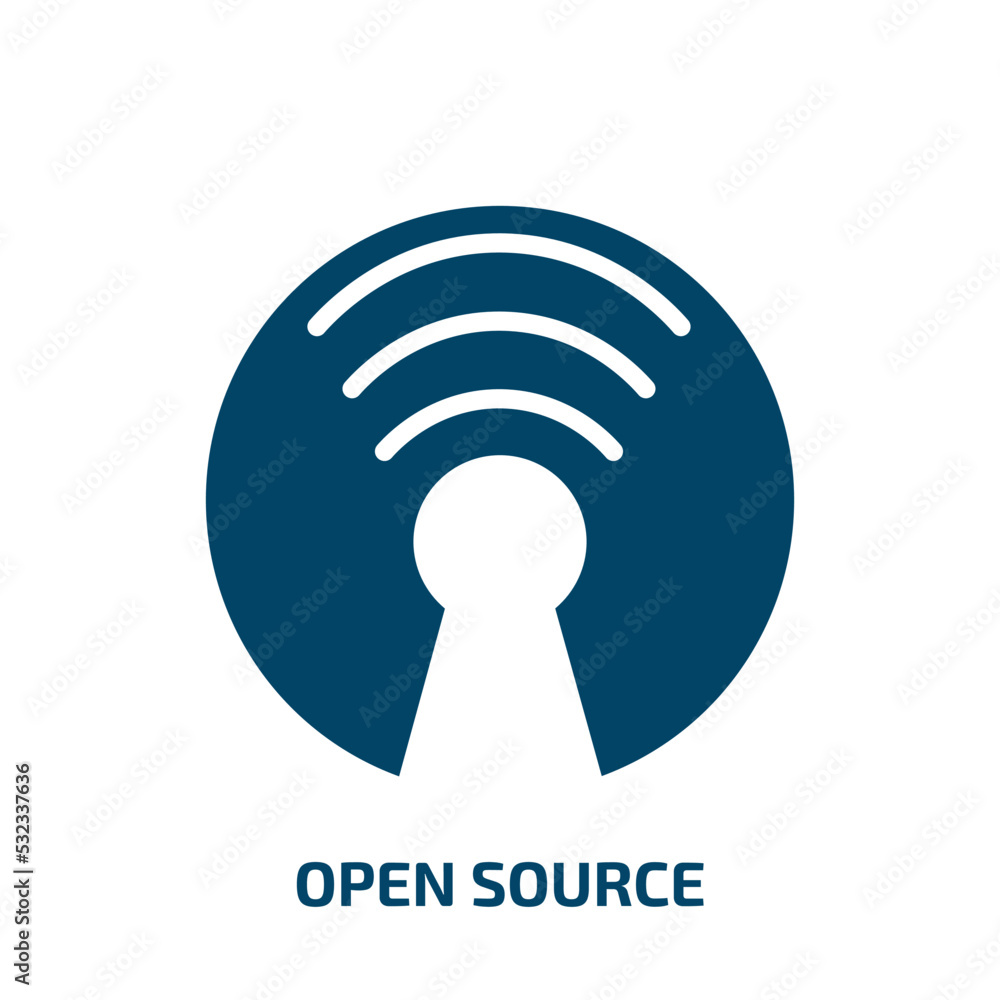 Poster open source icon from general collection. filled open source, software, source glyph icons isolated 
