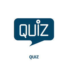 quiz icon from general collection. Filled quiz, test, mark glyph icons isolated on white background. Black vector quiz sign, symbol for web design and mobile apps