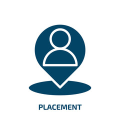 placement icon from general collection. Filled placement, point, navigation glyph icons isolated on white background. Black vector placement sign, symbol for web design and mobile apps