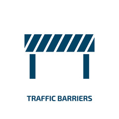 traffic barriers icon from general collection. Filled traffic barriers, barrier, road glyph icons isolated on white background. Black vector traffic barriers sign, symbol for web design and mobile