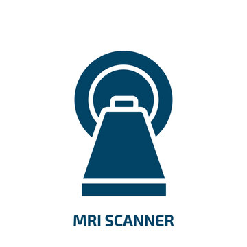 mri scanner icon from general collection. Filled mri scanner, equipment, medical glyph icons isolated on white background. Black vector mri scanner sign, symbol for web design and mobile apps