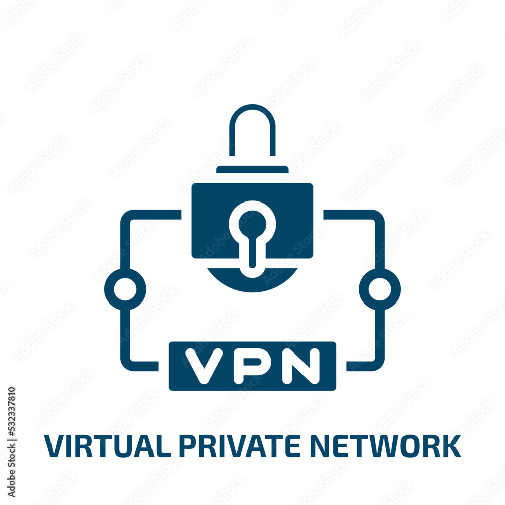 Poster virtual private network icon from internet security collection. filled virtual private network, serv