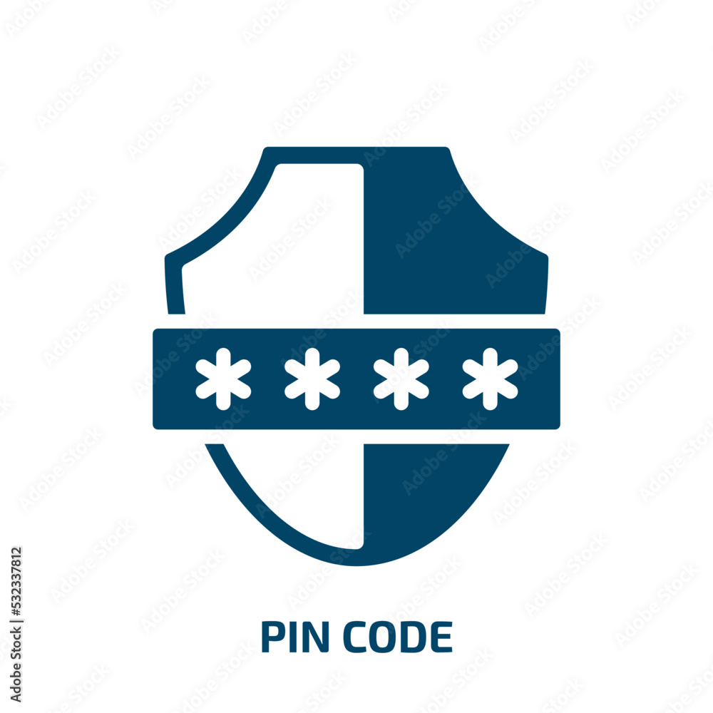 Poster pin code icon from internet security collection. filled pin code, security, pin glyph icons isolated