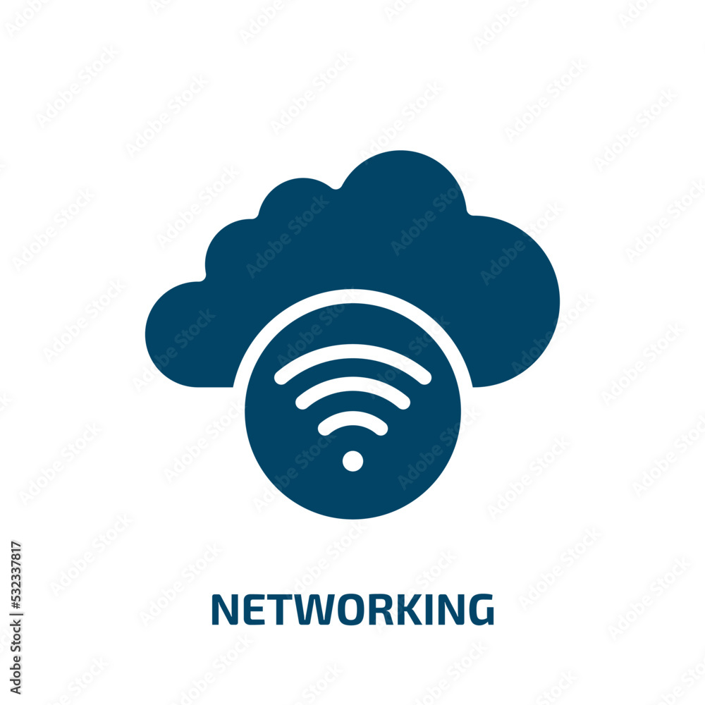 Poster networking icon from internet security collection. filled networking, internet, network glyph icons 