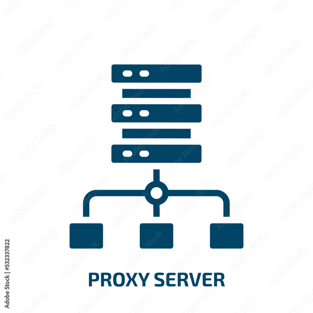 Poster proxy server icon from internet security collection. filled proxy server, data, proxy glyph icons is