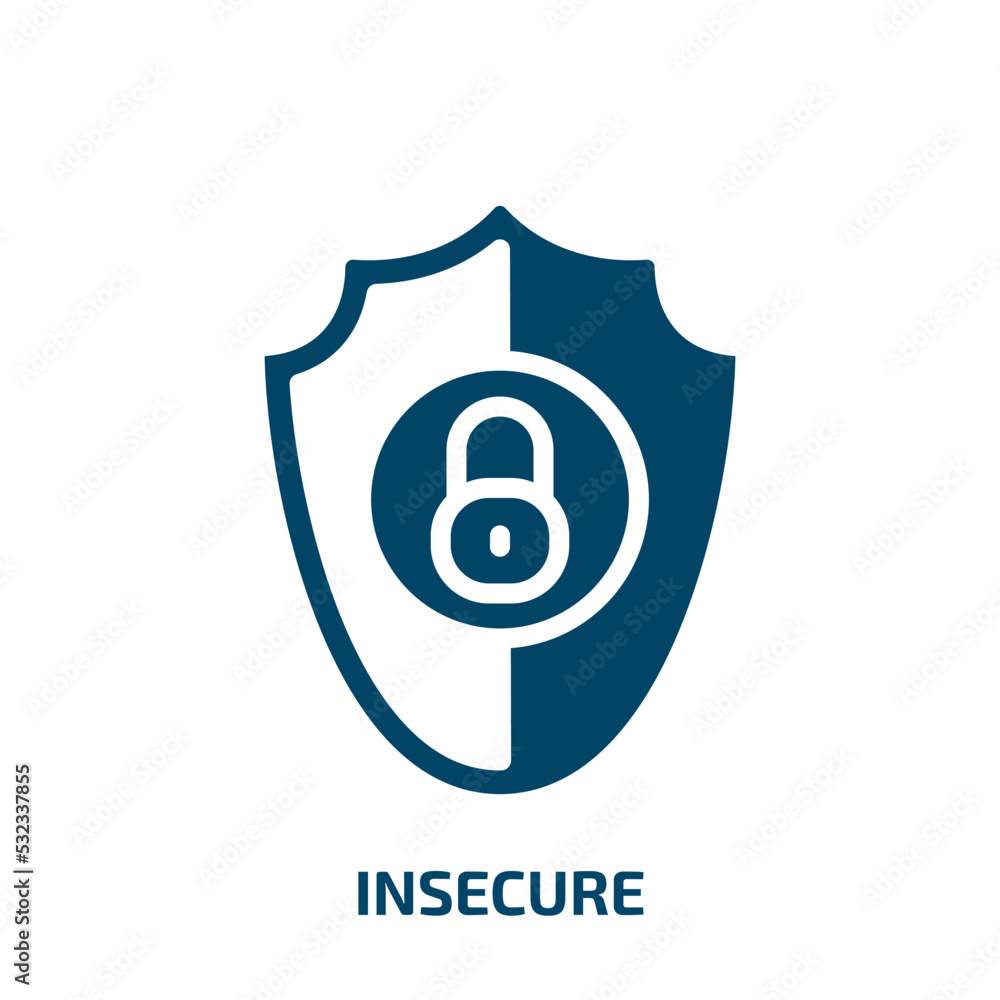 Poster insecure icon from internet security collection. filled insecure, security, data glyph icons isolate