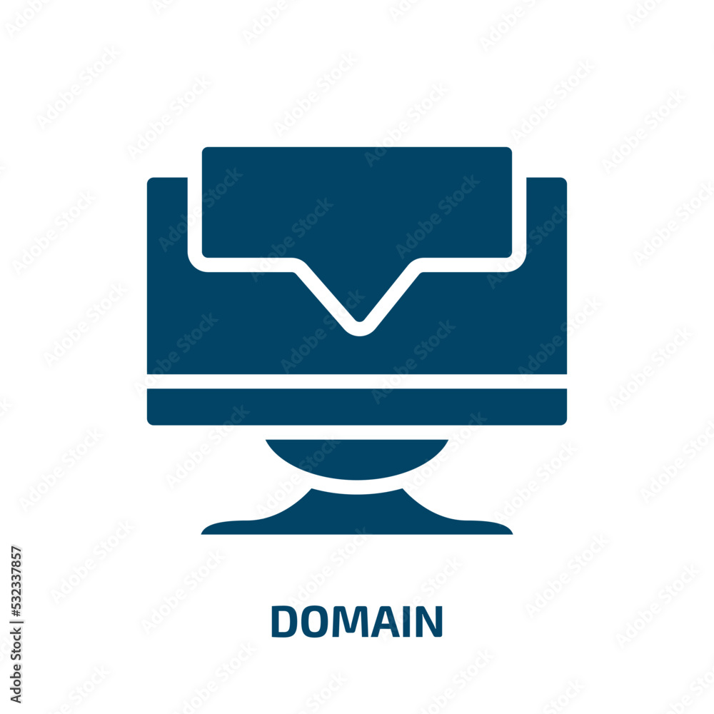 Poster domain icon from internet security collection. filled domain, internet, network glyph icons isolated