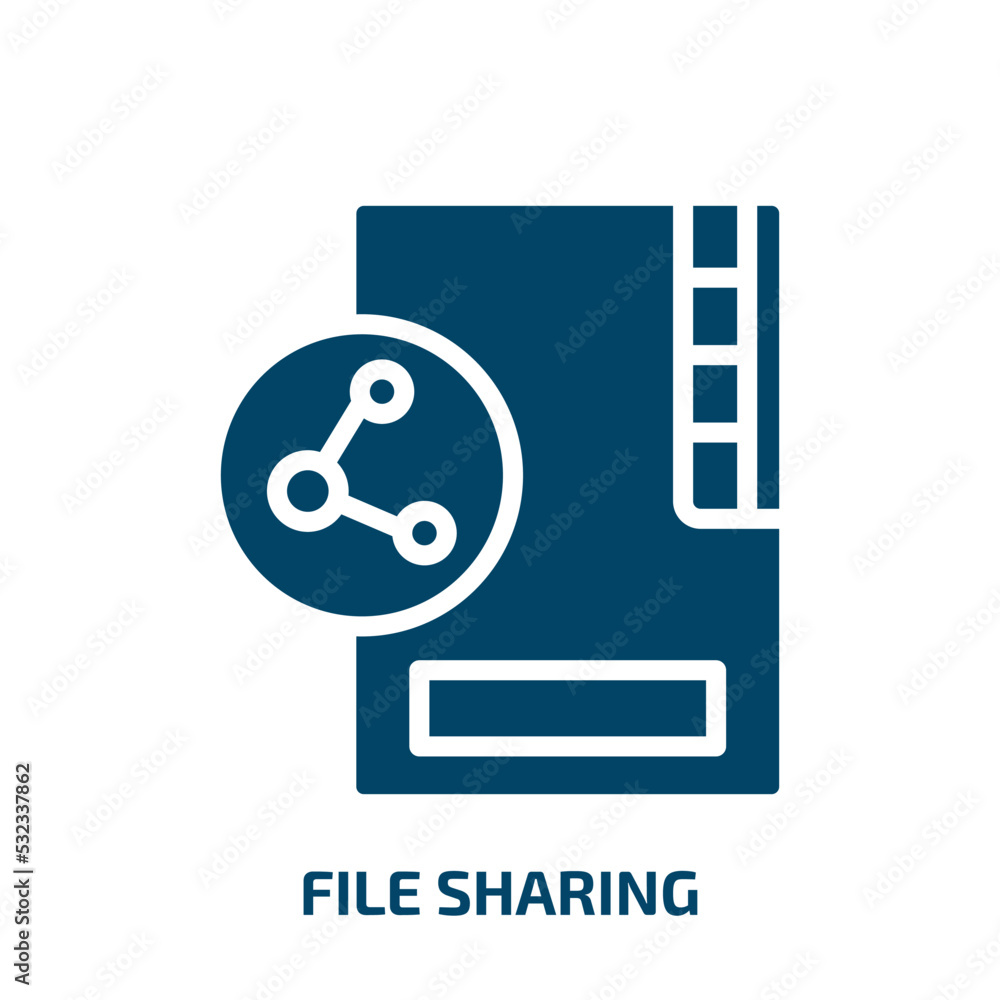 Poster file sharing icon from internet security collection. filled file sharing, share, file glyph icons is