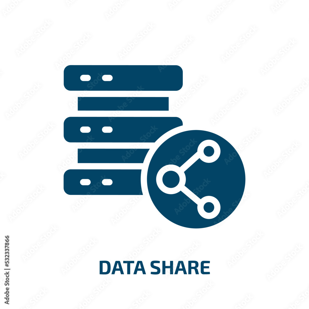 Poster data share icon from internet security collection. filled data share, data, network glyph icons isol