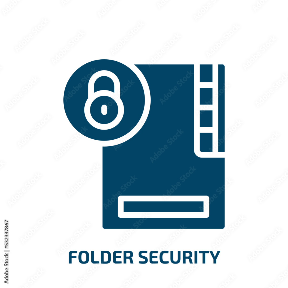 Poster folder security icon from internet security collection. filled folder security, folder, security gly