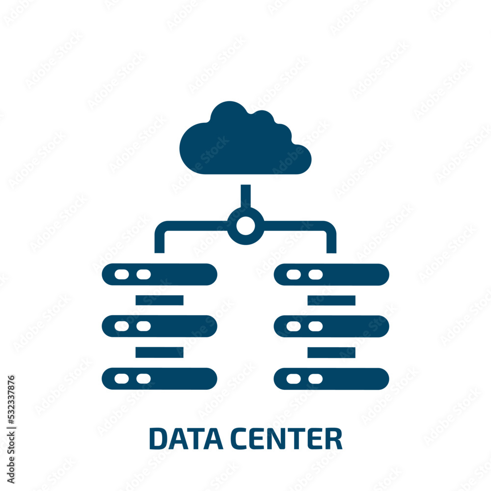 Poster data center icon from internet security collection. filled data center, data, internet glyph icons i