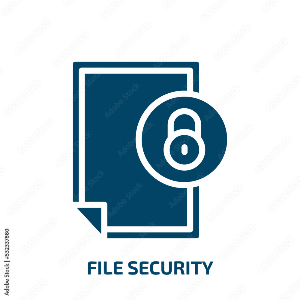 Poster file security icon from internet security collection. filled file security, cloud, lock glyph icons 