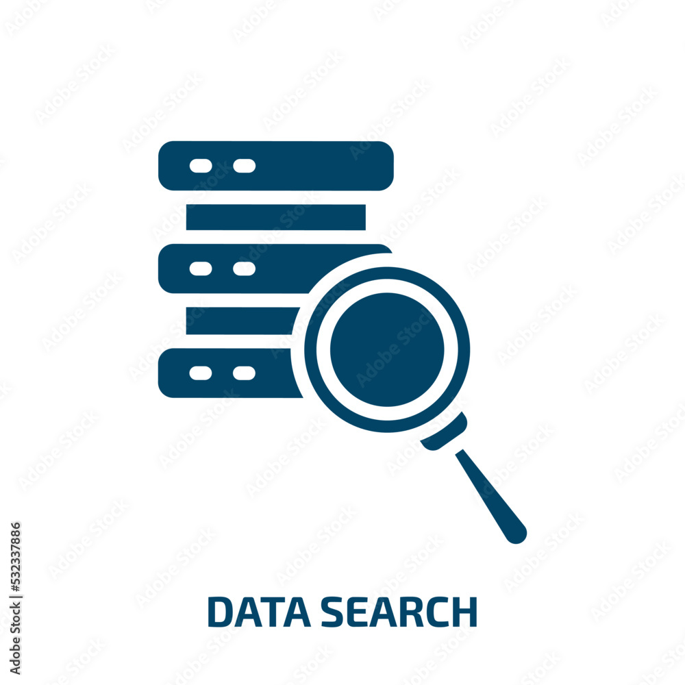 Poster data search icon from internet security collection. filled data search, data, computer glyph icons i