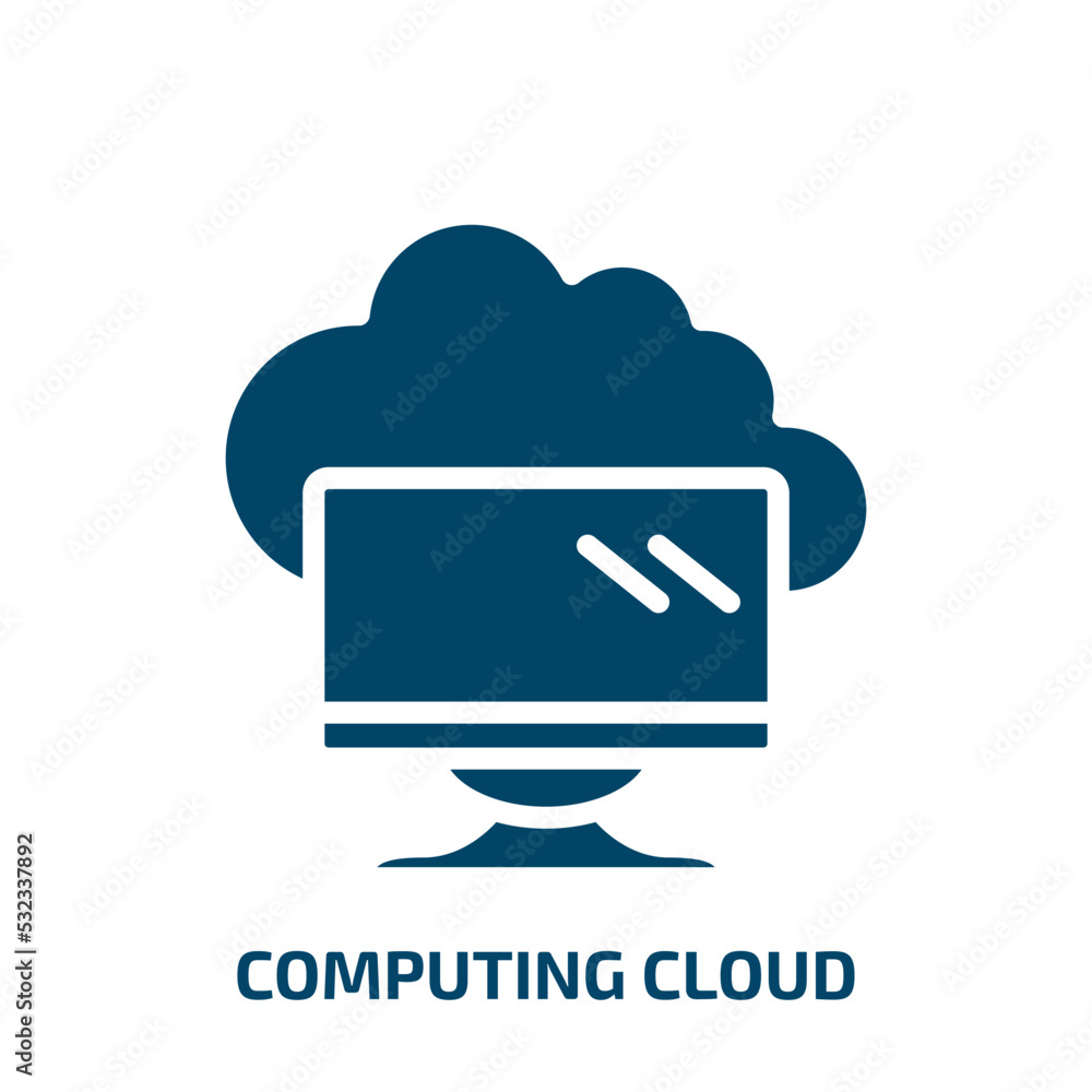 Poster computing cloud icon from internet security collection. filled computing cloud, cloud, internet glyp