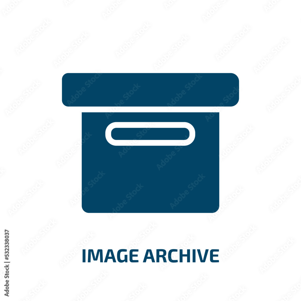 Poster image archive icon from music and media collection. filled image archive, storage, file glyph icons 