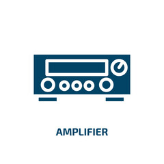 amplifier icon from music and media collection. Filled amplifier, music, audio glyph icons isolated on white background. Black vector amplifier sign, symbol for web design and mobile apps