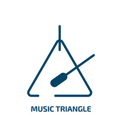 music triangle icon from music and media collection. Filled music triangle, play, music glyph icons isolated on white background. Black vector music triangle sign, symbol for web design and mobile