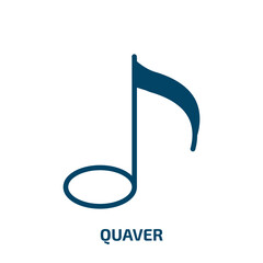 Obraz premium quaver icon from music and media collection. Filled quaver, sound, music glyph icons isolated on white background. Black vector quaver sign, symbol for web design and mobile apps