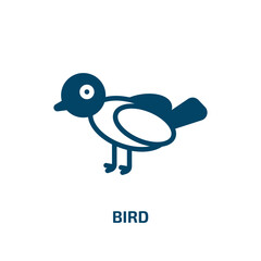 bird icon from nature collection. Filled bird, animal, love glyph icons isolated on white background. Black vector bird sign, symbol for web design and mobile apps