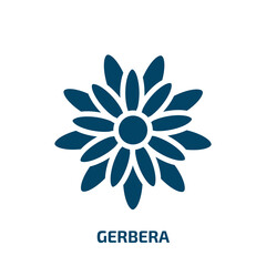 gerbera icon from nature collection. Filled gerbera, summer, spring glyph icons isolated on white background. Black vector gerbera sign, symbol for web design and mobile apps