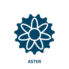 aster icon from nature collection. Filled aster, spring, floral glyph icons isolated on white background. Black vector aster sign, symbol for web design and mobile apps