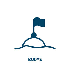 buoys icon from nautical collection. Filled buoys, protection, buoy glyph icons isolated on white background. Black vector buoys sign, symbol for web design and mobile apps