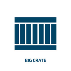 big crate icon from nautical collection. Filled big crate, big, box glyph icons isolated on white background. Black vector big crate sign, symbol for web design and mobile apps