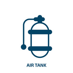 air tank icon from nautical collection. Filled air tank, tank, air glyph icons isolated on white background. Black vector air tank sign, symbol for web design and mobile apps
