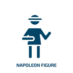 napoleon figure icon from people collection. Filled napoleon figure, people, hat glyph icons isolated on white background. Black vector napoleon figure sign, symbol for web design and mobile apps