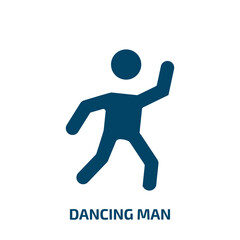 dancing man icon from people collection. Filled dancing man, man, figure glyph icons isolated on white background. Black vector dancing man sign, symbol for web design and mobile apps