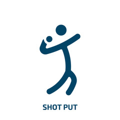 shot put icon from people collection. Filled shot put, sport, club glyph icons isolated on white background. Black vector shot put sign, symbol for web design and mobile apps