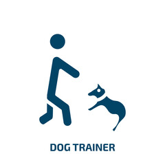 dog trainer icon from people collection. Filled dog trainer, pet, animal glyph icons isolated on white background. Black vector dog trainer sign, symbol for web design and mobile apps