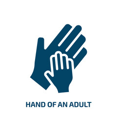 hand of an adult icon from people collection. Filled hand of an adult, person, adult glyph icons isolated on white background. Black vector hand of an adult sign, symbol for web design and mobile apps