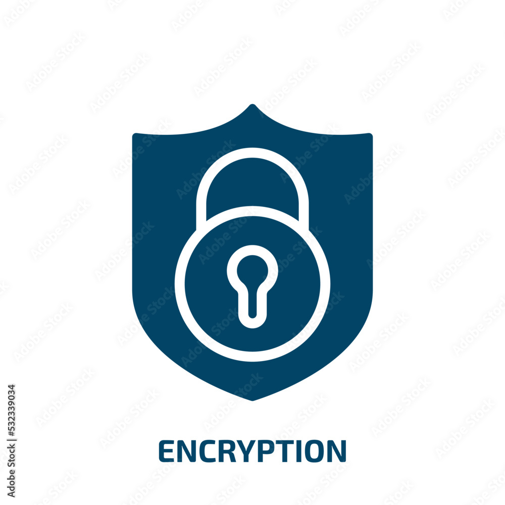 Poster encryption icon from seo collection. filled encryption, password, internet glyph icons isolated on w