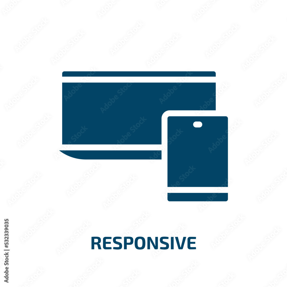 Poster responsive icon from seo collection. filled responsive, internet, idea glyph icons isolated on white
