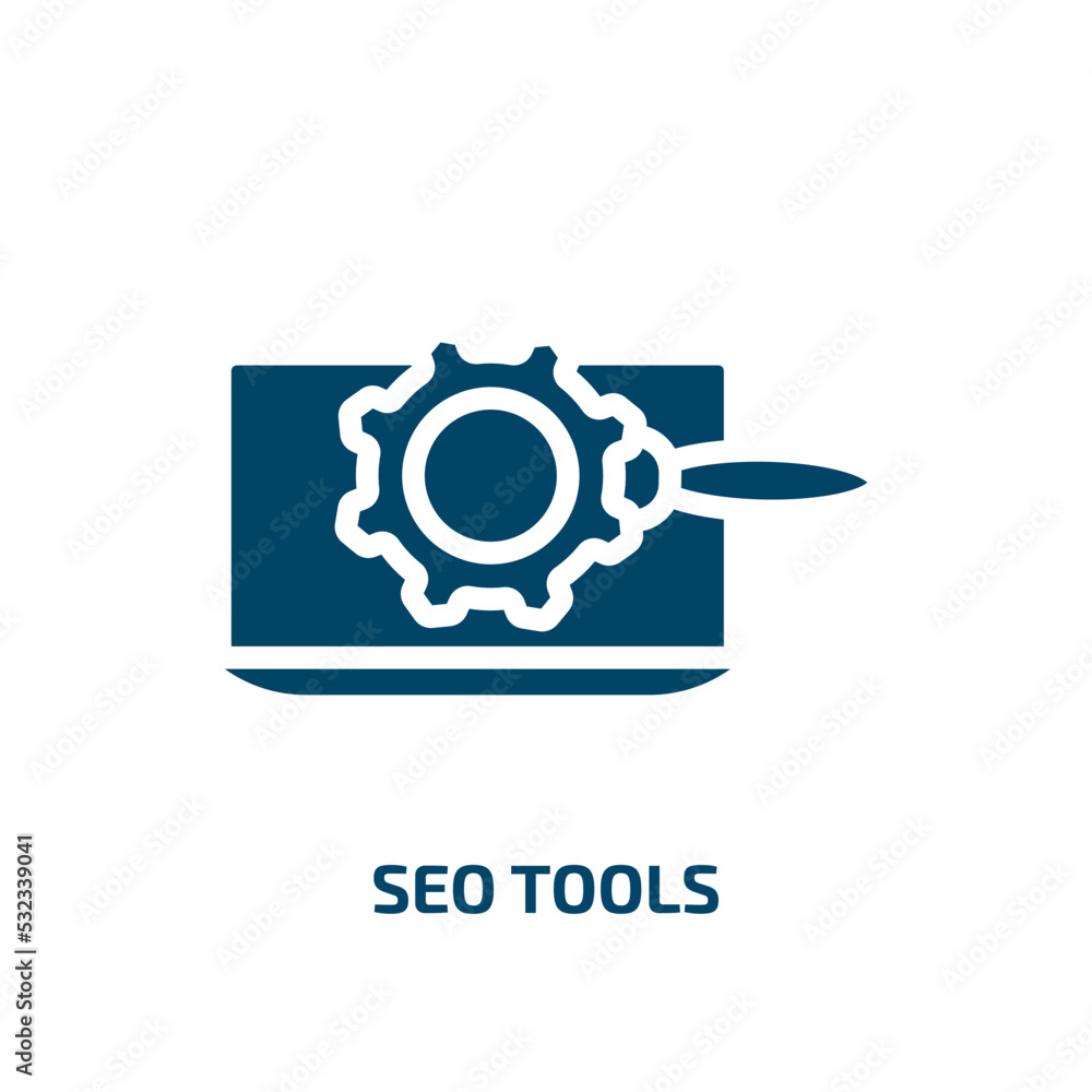 Poster seo tools icon from programming collection. filled seo tools, internet, seo glyph icons isolated on 