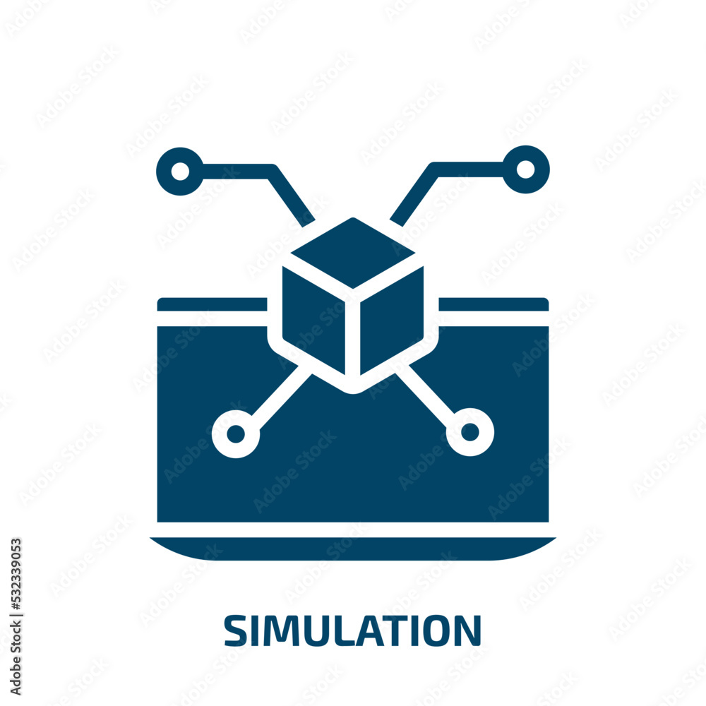 Poster simulation icon from programming collection. filled simulation, technology, view glyph icons isolate