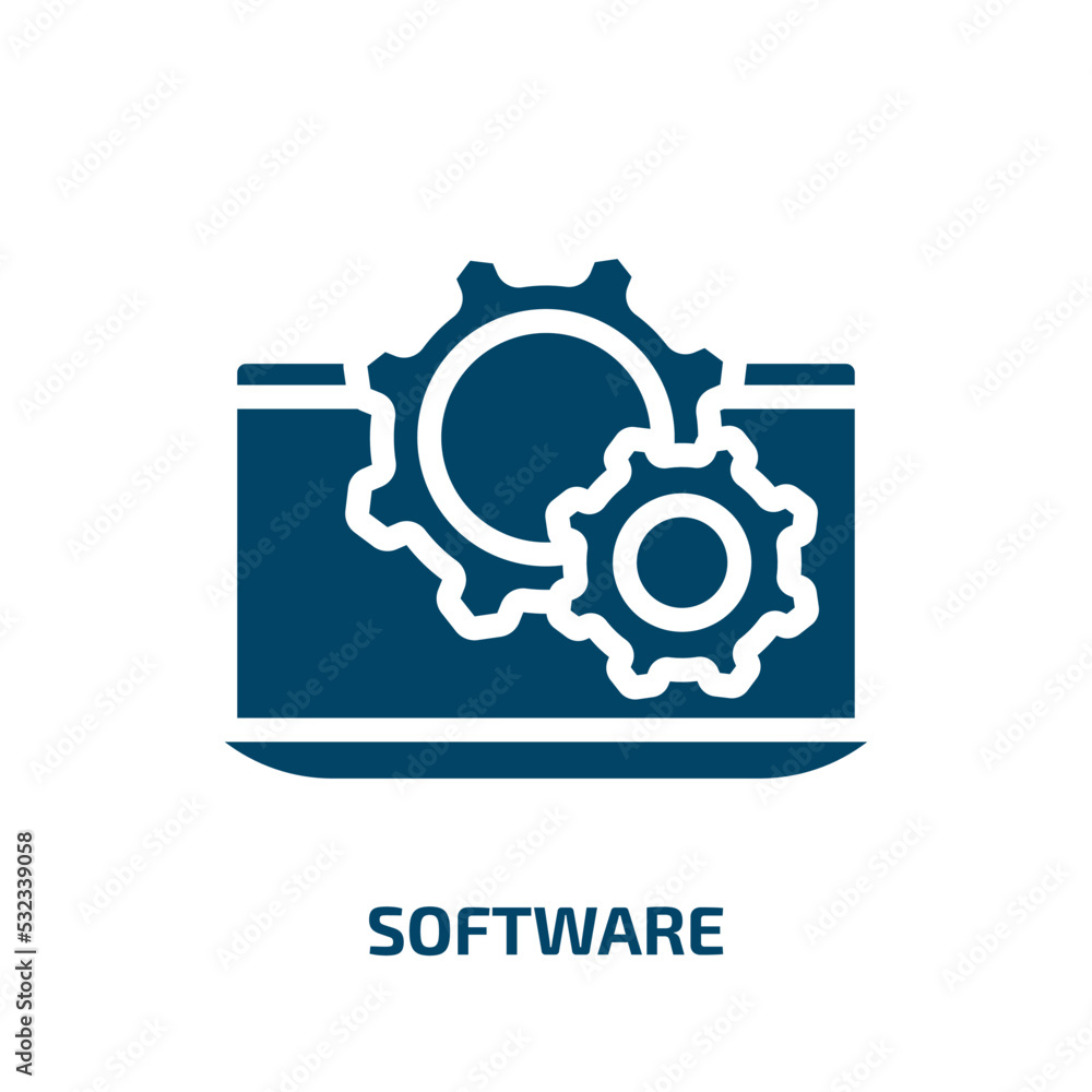 Poster software icon from programming collection. filled software, media, website glyph icons isolated on w