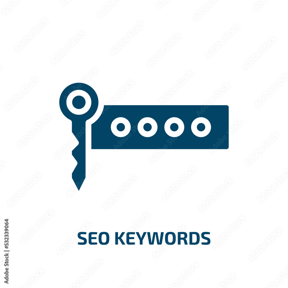 Poster seo keywords icon from programming collection. filled seo keywords, internet, seo glyph icons isolat