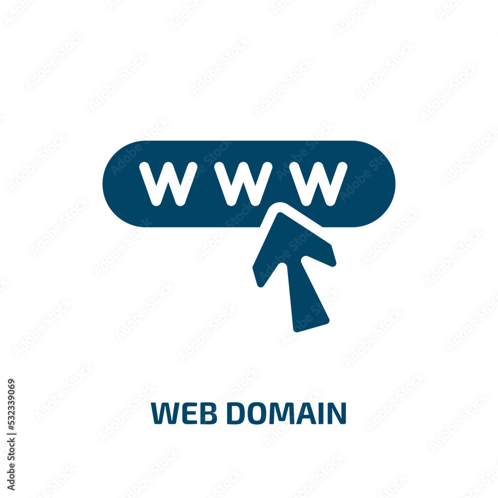 Poster web domain icon from programming collection. filled web domain, business, technology glyph icons iso
