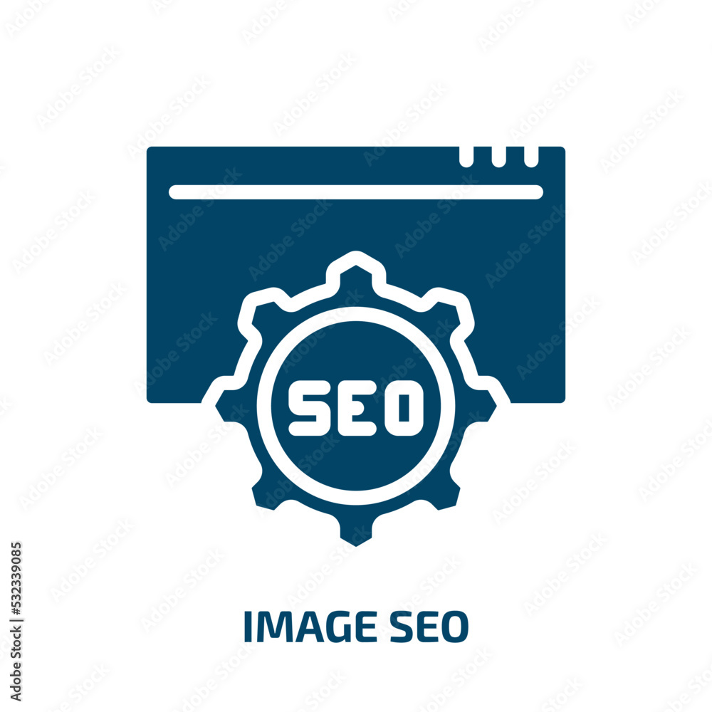 Poster image seo icon from programming collection. filled image seo, internet, seo glyph icons isolated on 