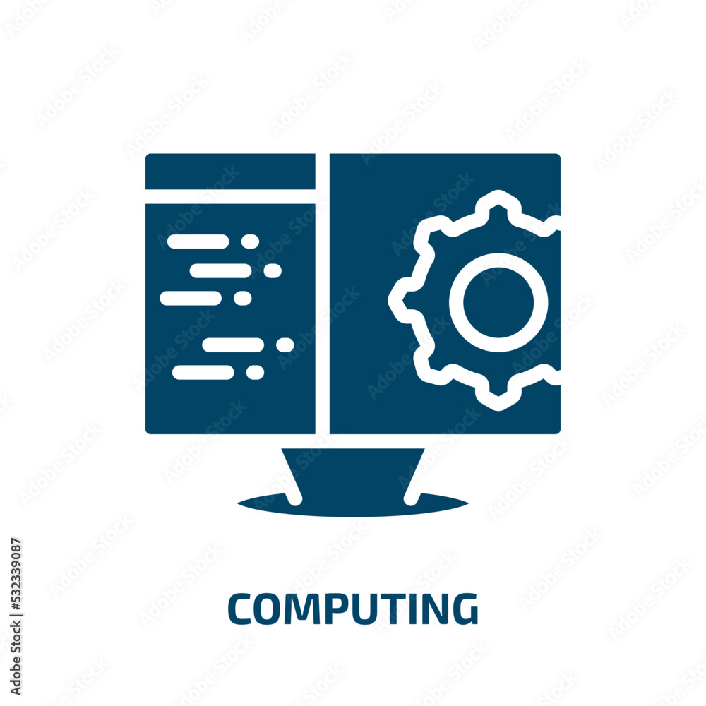 Poster computing icon from programming collection. filled computing, laptop, computer glyph icons isolated 