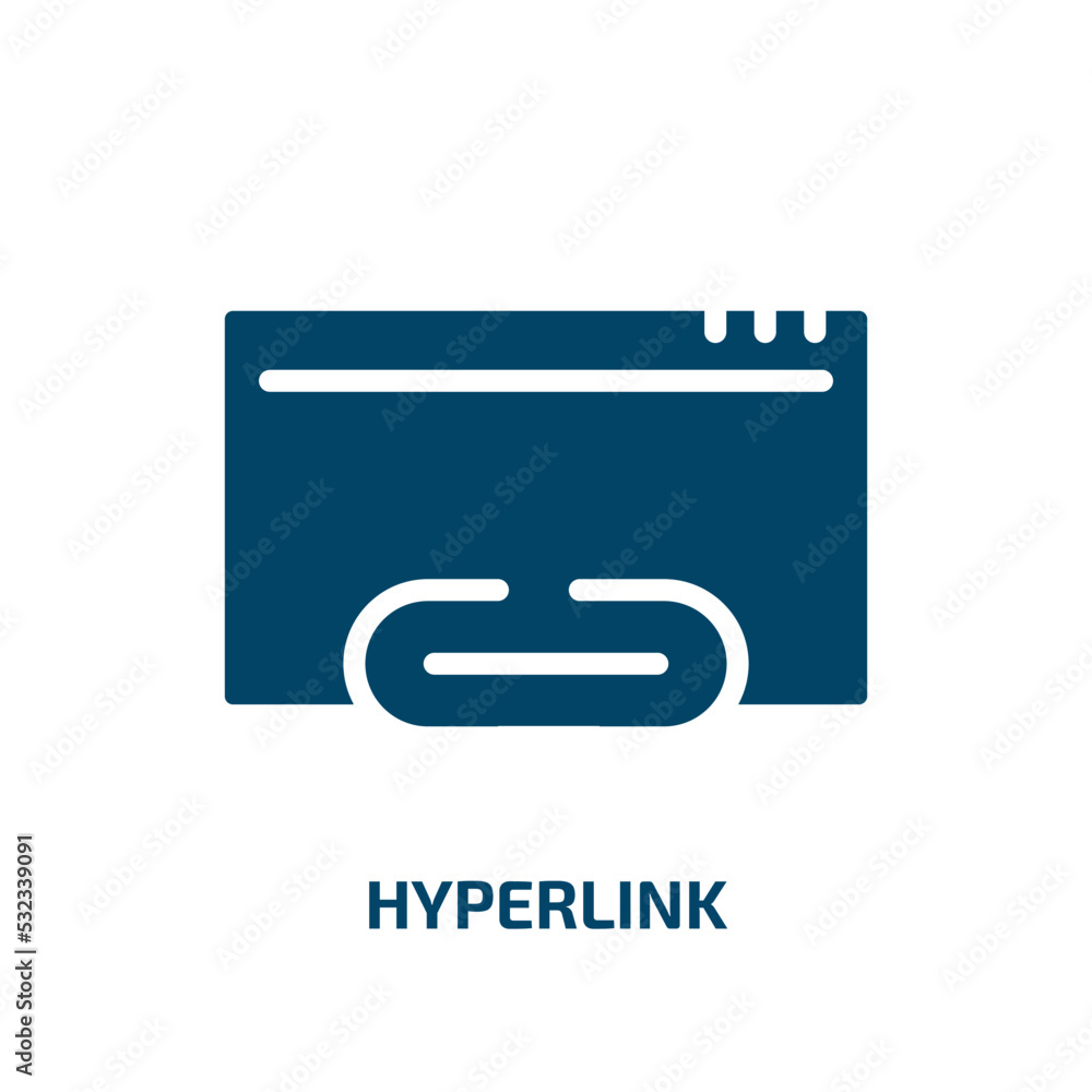 Poster hyperlink icon from programming collection. filled hyperlink, link, button glyph icons isolated on w