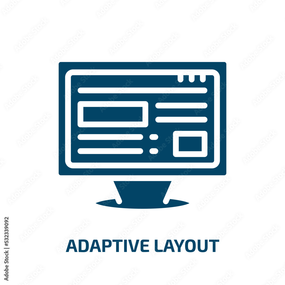 Poster adaptive layout icon from programming collection. filled adaptive layout, layout, process glyph icon