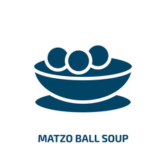 matzo ball soup icon from religion collection. Filled matzo ball soup, jewish, passover glyph icons isolated on white background. Black vector matzo ball soup sign, symbol for web design and mobile
